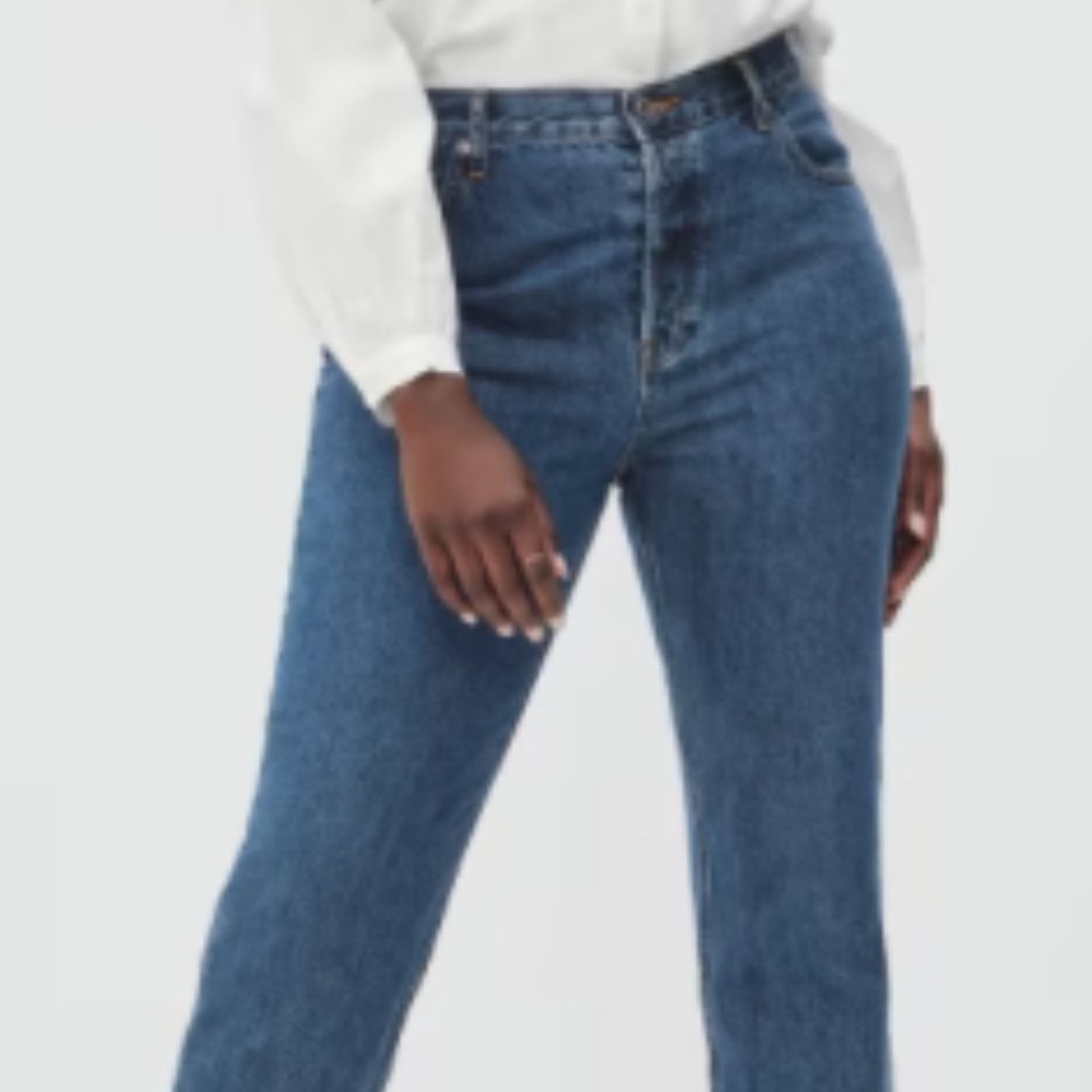 Everlane Curvy 90s Cheeky Jean. Medium blue wash. 28 waist x 26.5 length. NWOT